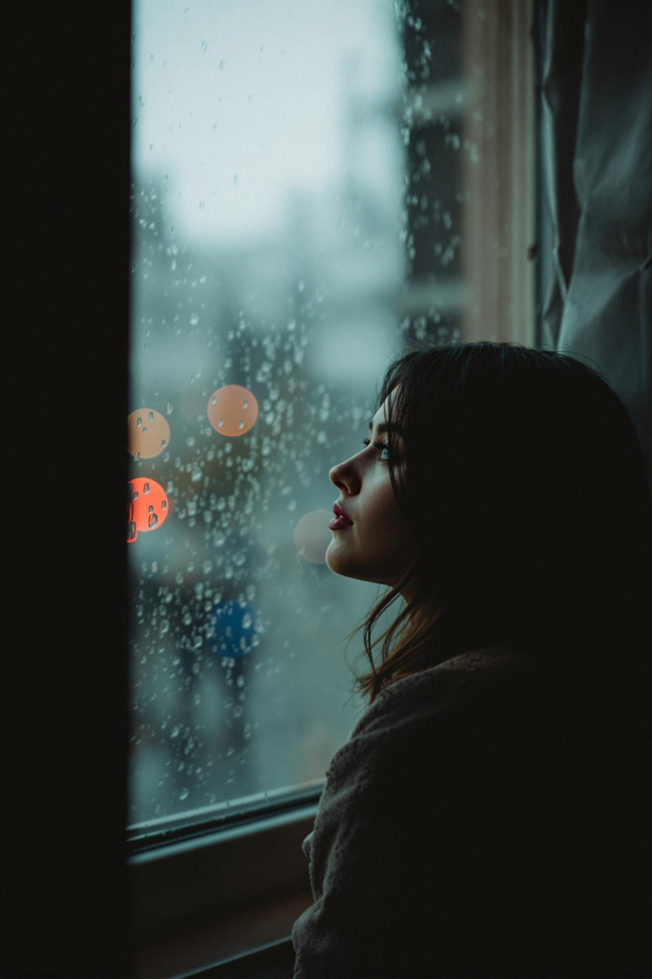 雨天窗边静思 - 写真馆唯美写真